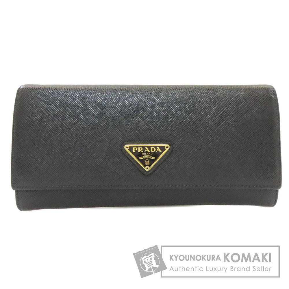 Prada long wallet coin Saffiano leather